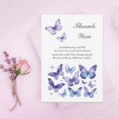 Paarse Vlinder Bruidsfeest Bedankkaart