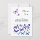 Paarse Vlinder Bruidsfeest Bedankkaart (Voorkant)