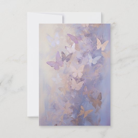 Paarse Vlinder Bruidsfeest Bedankkaart (Achterkant)
