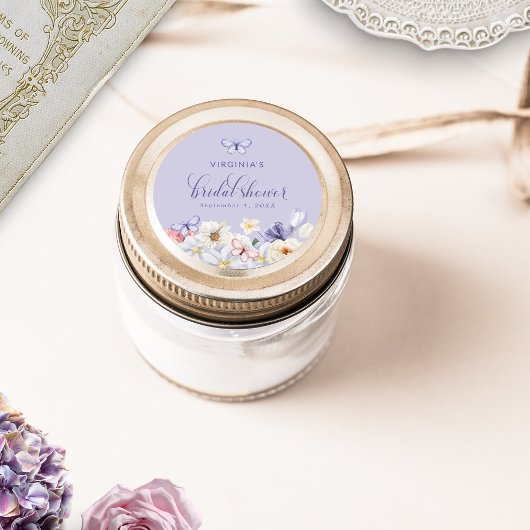 Paarse Vlinder Bruidsfeest Sticker