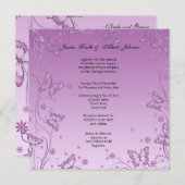  Paarse Vlinder bruiloft uitnodiging (Voorkant / Achterkant)