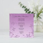  Paarse Vlinder bruiloft uitnodiging (Staand voorkant)