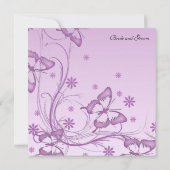  Paarse Vlinder bruiloft uitnodiging (Achterkant)