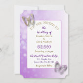 Paarse Vlinder bruiloft uitnodigingen (Voorkant)