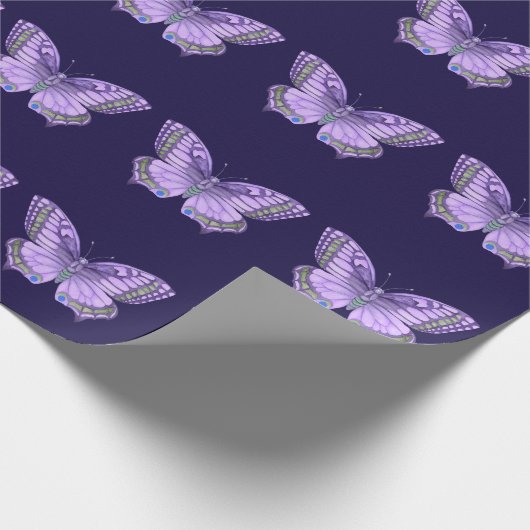 Paarse vlinder cadeaupapier (Hoek)