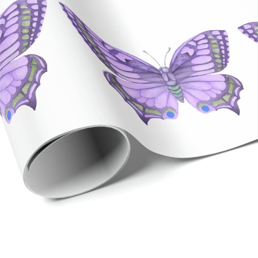 Paarse vlinder cadeaupapier (Rol Hoek)