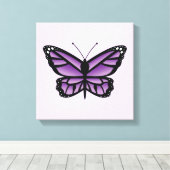 Paarse vlinder canvas afdruk (Insitu (Houten vloer))