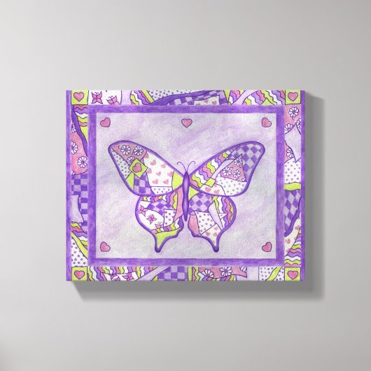 Paarse Vlinder Canvas Kunstprint Afdruk (Voorkant)
