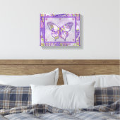 Paarse Vlinder Canvas Kunstprint Afdruk (Insitu (Slaapkamer))