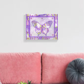 Paarse Vlinder Canvas Kunstprint Afdruk (Insitu (Woonkamer))
