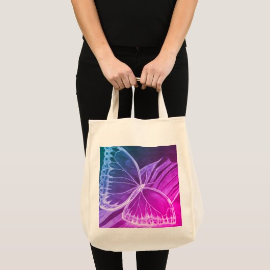 Paarse vlinder Canvas tas (Voorkant (product))