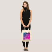 Paarse vlinder Canvas tas (Voorkant (model))