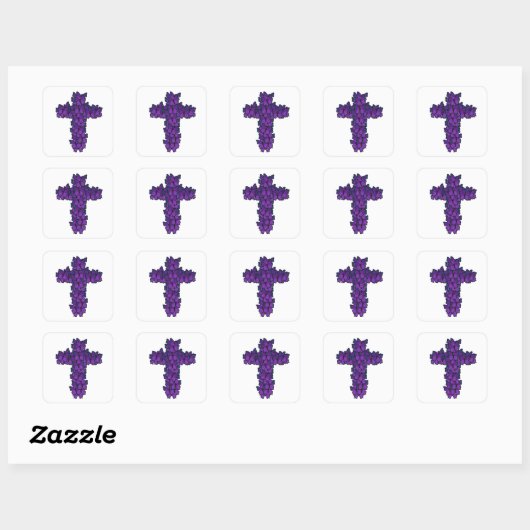 Paarse Vlinder Cross Square Stickers (Vel)