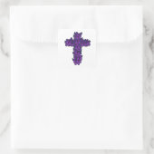 Paarse Vlinder Cross Square Stickers (Tas)