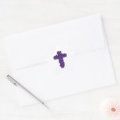Paarse Vlinder Cross Star vormige Stickers (Envelop)