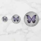 Paarse  vlinder Damask bruiloft Confetti (Achterkanten)
