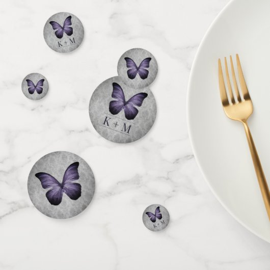 Paarse  vlinder Damask bruiloft Confetti (Groep)