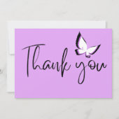 Paarse vlinder dankbaarheid bedankkaart (Voorkant)