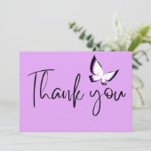 Paarse vlinder dankbaarheid bedankkaart (Staand voorkant)