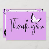 Paarse vlinder dankbaarheid bedankkaart (Voorkant / Achterkant)