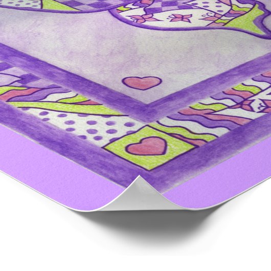 Paarse Vlinder Dekbed Poster (Hoek)