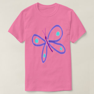 Paarse Vlinder Draagbare Kunst T-shirt