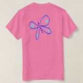 Paarse Vlinder Draagbare Kunst T-shirt (Design achterkant)