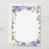 Paarse vlinder eerste verjaardagsuitnodiging voor kaart (Achterkant)