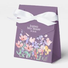 Paarse Vlinder en Blooms Baby shower Favor Box Bedankdoosjes