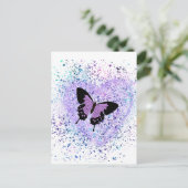 Paarse vlinder en verf Kaart (Staand voorkant)