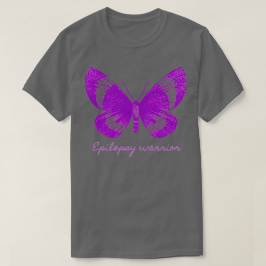 Paarse vlinder Epilepsie Bewustheid 2 T-shirt (Design voorkant)