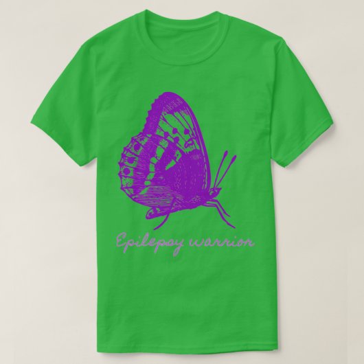 Paarse vlinder Epilepsie Bewustheid T-shirt (Design voorkant)