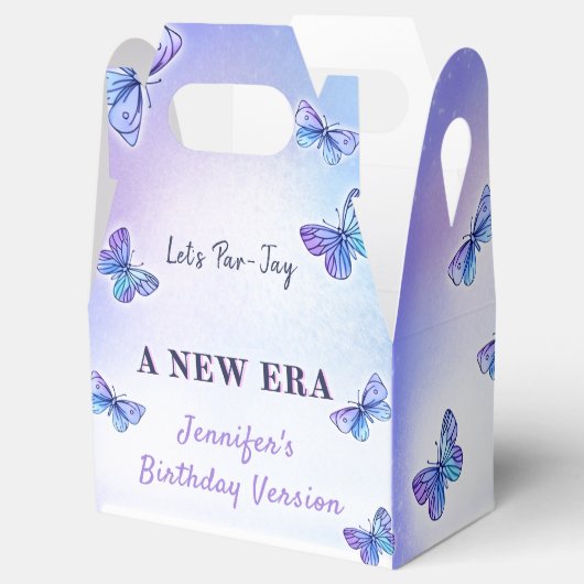 Paarse Vlinder Eras Verjaardagsfeestgunst Box Bedankdoosjes (Geopend)