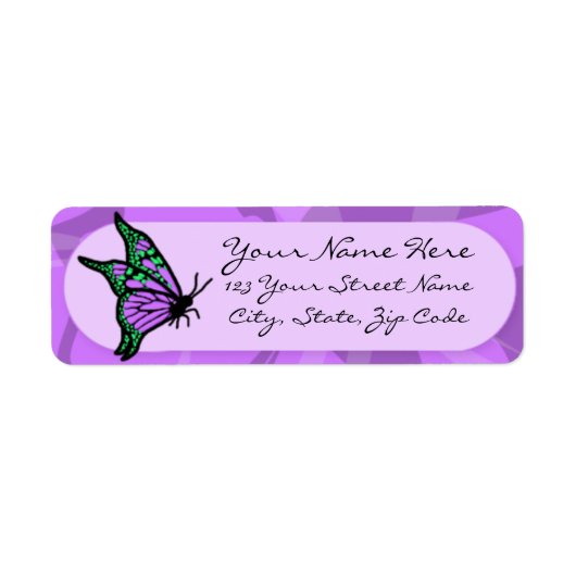 Paarse vlinder etiket (Voorkant)