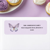 Paarse vlinder etiket