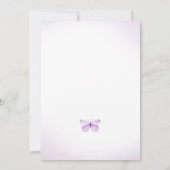 Paarse Vlinder Eucalyptus Baby Meisje Shower Uitno Kaart (Achterkant)