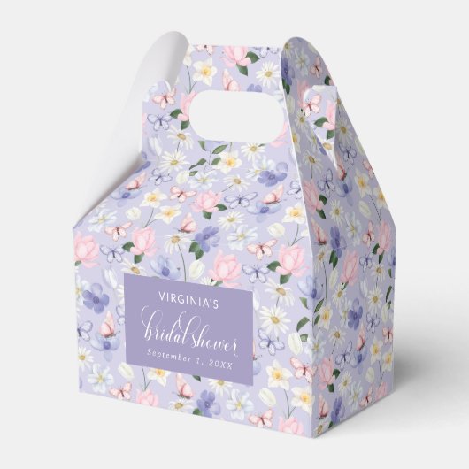 Paarse Vlinder Favor Doos Bedankdoosjes (Achterkant)