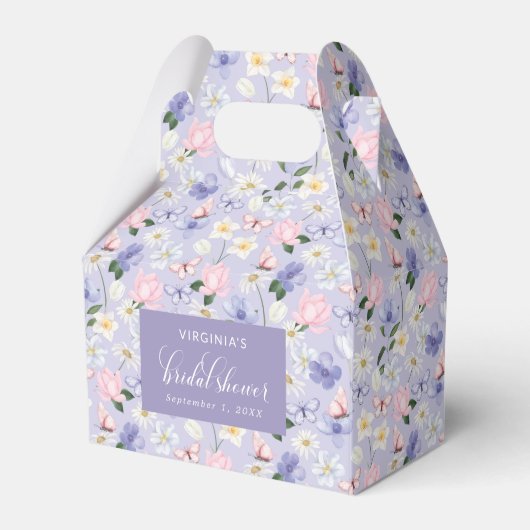 Paarse Vlinder Favor Doos Bedankdoosjes (Voorkant Zijde)