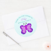 Paarse vlinder feestneus bedanksticker ronde sticker (Envelop)