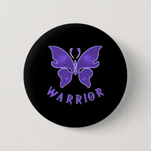 Paarse Vlinder Fibro Migraine Lupus Warrior Awar Ronde Button 5,7 Cm