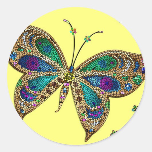 Paarse Vlinder Fibromyalgie Awareness Stickers (Voorkant)