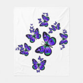 Paarse vlinder fleece deken (Voorkant)