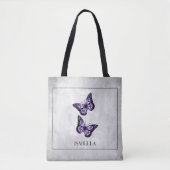 Paarse vlinder Floral - Aangepaste Canvas tas (Voorkant)
