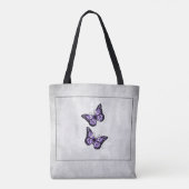 Paarse vlinder Floral - Aangepaste Canvas tas (Achterkant)