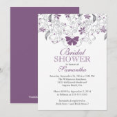  Paarse Vlinder Floral Vrijgezellenfeest Kaart (Voorkant / Achterkant)