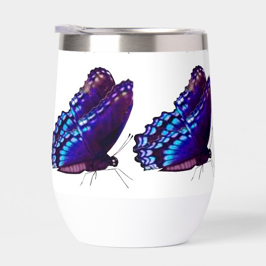 Paarse Vlinder geïsoleerd Drink glas (Rechts)