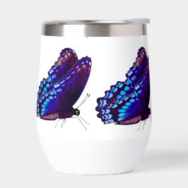 Paarse Vlinder geïsoleerd Drink glas