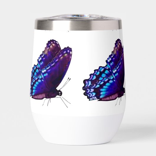 Paarse Vlinder geïsoleerd Drink glas (Voorkant)