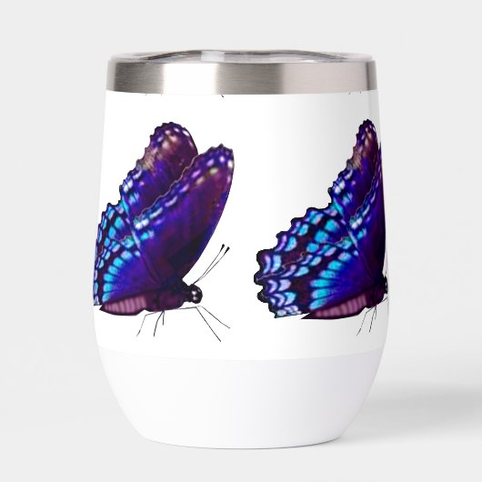 Paarse Vlinder geïsoleerd Drink glas (Achterkant)