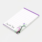 Paarse vlinder gepersonaliseerd post-it® notes (Schuin)